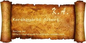 Kerékgyártó Albert névjegykártya