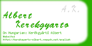 albert kerekgyarto business card
