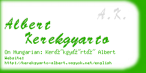 albert kerekgyarto business card